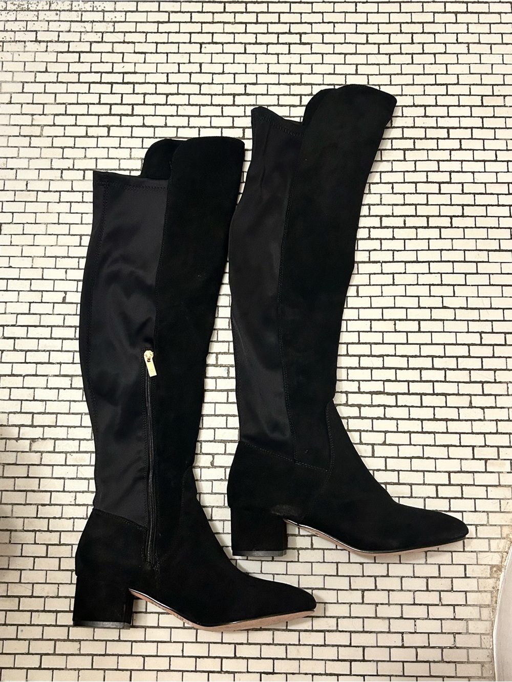 New York & Company Black Over-The-Knee Suede Boots